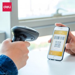 得力 一维二维码扫码枪支付码扫描枪 14883P