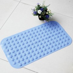 青苇 PVC按摩防滑浴室 地垫脚垫 湖蓝色 底部吸盘设计