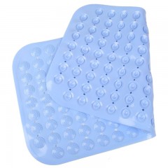 青苇 PVC按摩防滑浴室 地垫脚垫 湖蓝色 底部吸盘设计