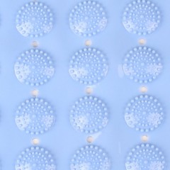 青苇 PVC按摩防滑浴室 地垫脚垫 湖蓝色 底部吸盘设计