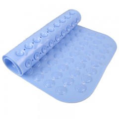 青苇 PVC按摩防滑浴室 地垫脚垫 湖蓝色 底部吸盘设计