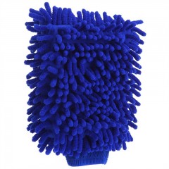 国产  多用途手套 雪尼尔珊瑚擦车洗车手套 蓝色*2条