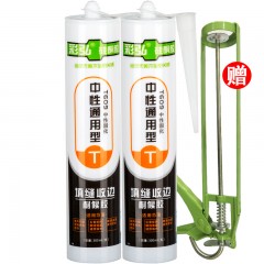 彩弘 中性玻璃胶 通用型填缝密封胶 防水胶水 耐候硅胶 收边胶强力胶水 透明2支装  T609