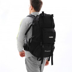 力开力朗  户外休闲多功能双肩背包登山包旅行包 062 黑色 45L
