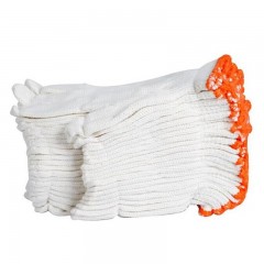 国产 加厚劳保纯棉纱白 手套 多色混装