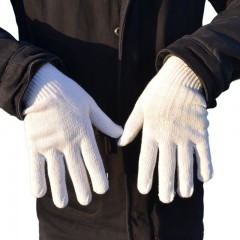 国产 防护手套 漂白棉纱点珠点胶手套 防刺防滑手套 劳保手套 种花种菜舒适耐用家庭手套