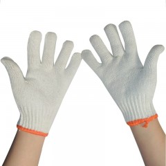 国产 加厚劳保纯棉纱白 手套 多色混装