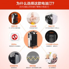 格力 取暖器电暖器电油汀家用13片 NDY04-26