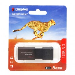 金士顿 U盘 32G 黑色商务办公USB3.0 32G伸缩U盘可个性定制 DT100G3