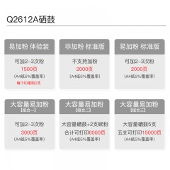 天威 Q2612A 易加粉hp1010 1018 1022佳能LBP2900+硒鼓