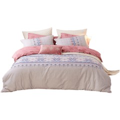 lovo 四件套全棉纯棉双面磨毛北欧风床品被套床单1.5/1.8米床