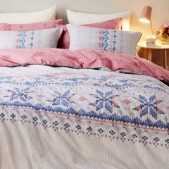 lovo 四件套全棉纯棉双面磨毛北欧风床品被套床单1.5/1.8米床