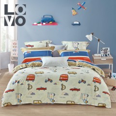 Lovo 男孩印花床上三/四件套卡通床单全棉被套儿童卡通床品