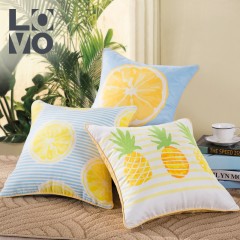 LOVO 床品简约小清新抱枕套靠垫套罗莱生活旗下品牌