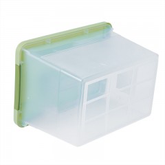 茶花 塑料收纳盒把手收纳箱小号有盖透明整理箱子百纳箱储物箱手提