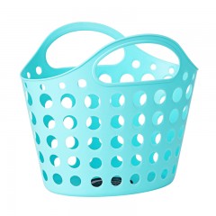 茶花洗澡篮子沐浴手提蓝大小号洗浴收纳框篮浴室洗漱浴筐脏衣篮