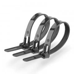 牛利 活扣尼龙扎带8*400mm大号可松退电线空调扎绳 可拆卸重复使用卡扣