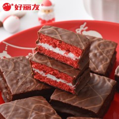 好丽友 Q蒂多层蛋糕q帝摩卡/榛子巧克力168g早餐糕点零食品28g*6枚