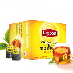 Lipton/立顿 黄牌精选红茶立顿一次性办公酒店茶叶袋泡茶包200包/盒