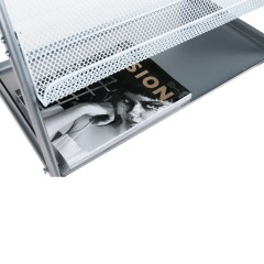 得力 9308万向滚轮杂志架 欧式简约报刊架 落地展示书报架 海量型