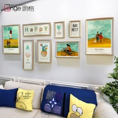 朗格 北欧风格客厅装饰画沙发背景墙挂画组合美式墙画现代简约餐厅壁画