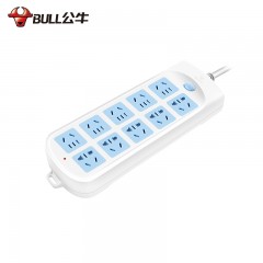 公牛 插座电源接线板插排插线板插板带线过载保护蓝白1.8/3/5/10米  GN-609