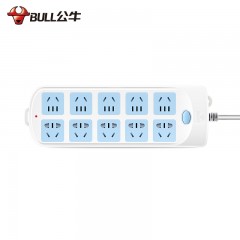 公牛 插座电源接线板插排插线板插板带线过载保护蓝白1.8/3/5/10米  GN-609