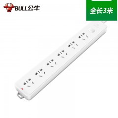 公牛 插座接线板插排插线板拖线板过载保六孔十孔位3米 GN-107