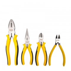 STANLEY/史丹利 4件套钳子组套 钢丝钳尖嘴钳斜嘴钳水口钳 TK912-23C