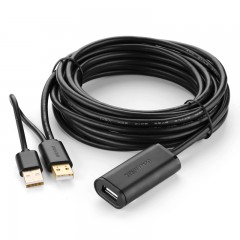 绿联 双头USB延长线USB2.0公对母信号放大数据线加长线5米10米电脑散热器硬盘连接线机顶盒数据线5米