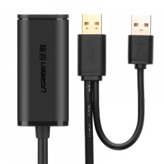 绿联 双头USB延长线USB2.0公对母信号放大数据线加长线5米10米电脑散热器硬盘连接线机顶盒数据线5米