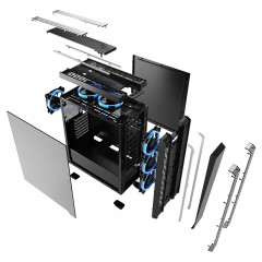 SAMA/先马 璃光1号 台式机电脑主机箱ATX侧透炫光面板游戏机箱支持背线