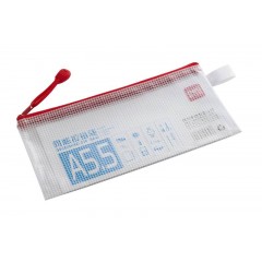 得力 拉链袋5657 文件袋 透明塑料网格袋 a5.5公文袋 拉边袋资料袋
