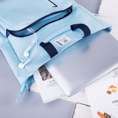 得力 中小学生收纳大号手提袋拉链帆布手拎补课包文件作业美术补习袋资料袋拎书袋男学习儿童