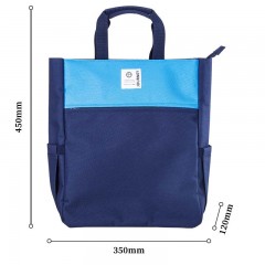 得力 中小学生收纳大号手提袋拉链帆布手拎补课包文件作业美术补习袋资料袋拎书袋男学习儿童