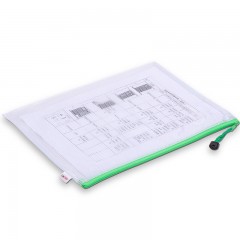 得力 5654 5656网格拉链袋 A4A5文件票据袋资料收纳袋 10个/包