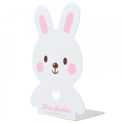 得力 书立95422 学生卡通创意小兔书夹 可爱白时尚金属 7寸 一对