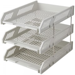 得力 9209 办公用品 文件框三层文件盘文件座文件筐资料架