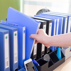 得力 78981文件架 四联文件栏 资料架 办公收纳文件栏文件筐