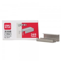 得力 0011不锈钢订书钉12#  统一订书针1000枚/盒