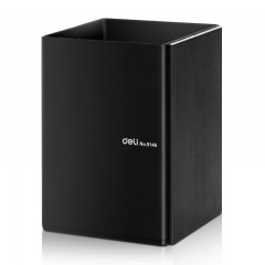 得力 9146笔筒 金属钢制桌面笔筒商务办公收纳盒