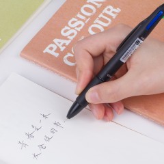 得力 多色圆珠笔33390黑色绿色红色蓝色彩色四色圆珠笔原子笔