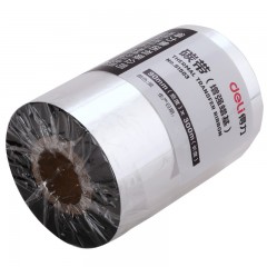 得力 81503 增强蜡基碳带90mm*300m条码纸不干胶标签打印耗材铜版纸增强色带热转印蜡基碳带