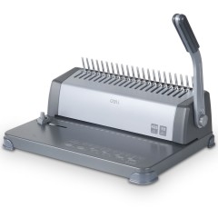 得力 夹条胶圈装订机3872 财务办公装订打孔梳式文件打孔器
