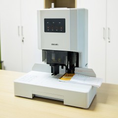 得力 14608装订机财务凭证装订机会计全自动热熔胶装机电动打孔机