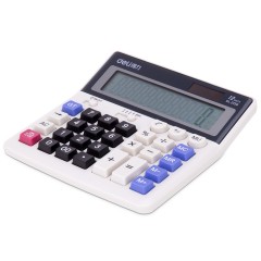 得力 2136 双电源电脑按键大屏桌面型计算器
