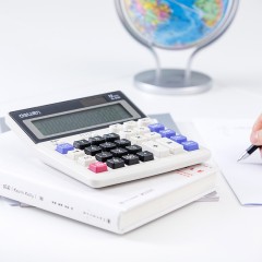 得力 2136 双电源电脑按键大屏桌面型计算器