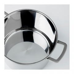 365+ 带盖汤锅10升不锈钢复合底玻璃盖电磁炉煤气 IKEA 365+