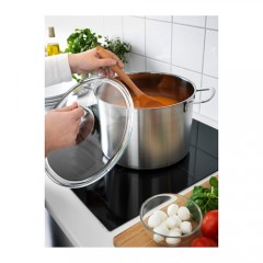 365+ 带盖汤锅10升不锈钢复合底玻璃盖电磁炉煤气 IKEA 365+