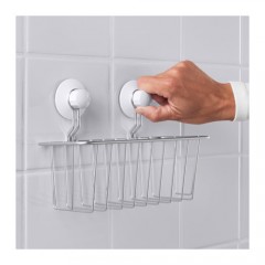 伊美恩浴篮  镀锌吸盘网篮壁挂浴室置物架沐浴架